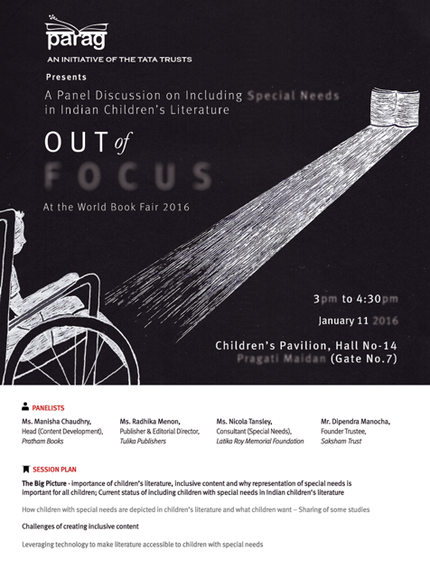 Out of Focus: Panel Discussion on including Special Needs in Indian Children’s Literature